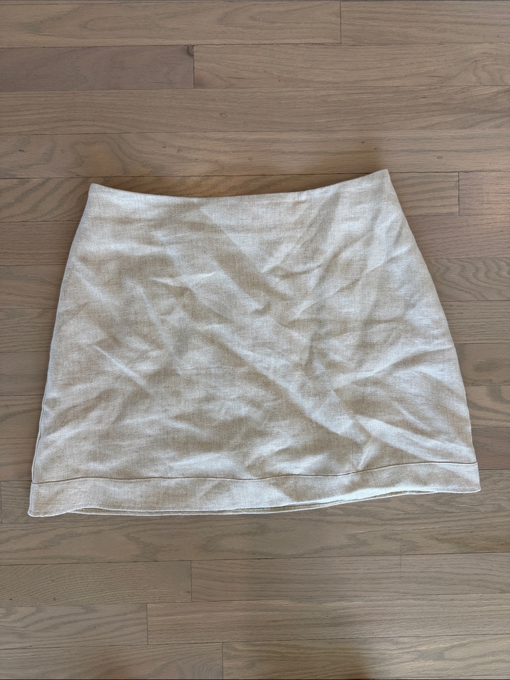 Women's Cream Hemp Linen Mini Skirt